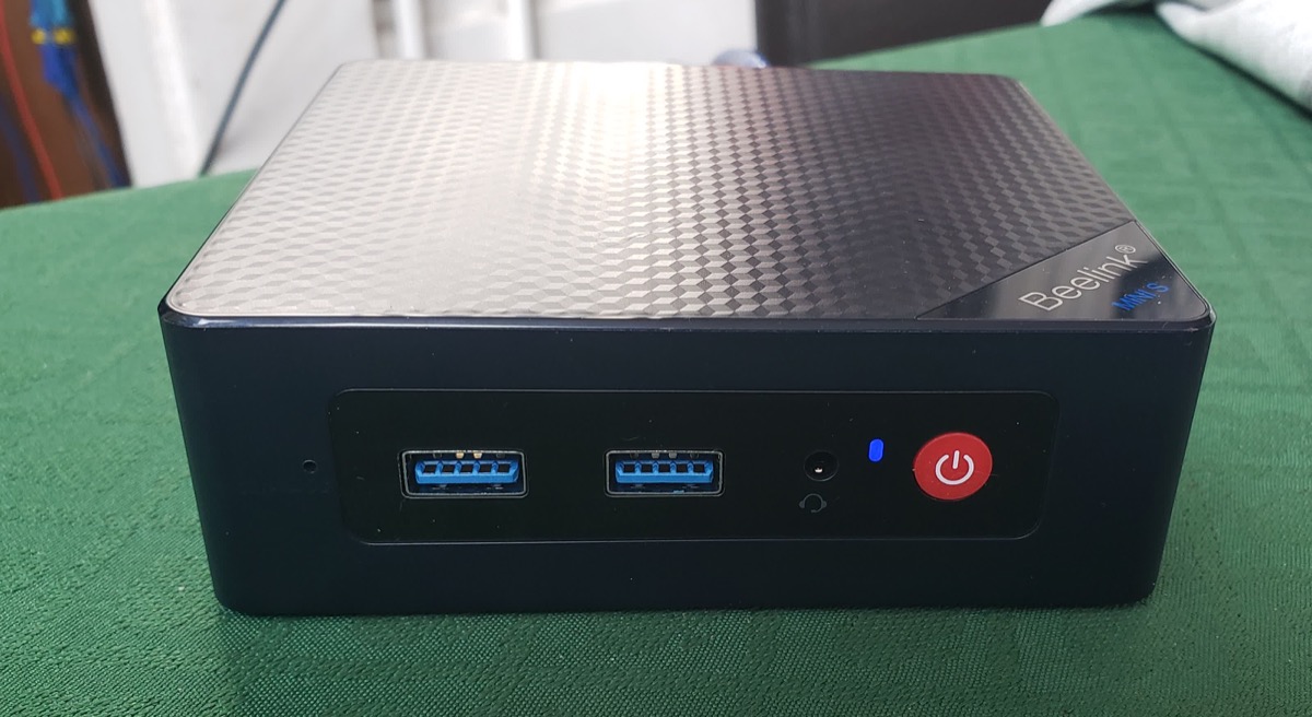 The compact mini PC that runs the Bartels video wall, built and configured by RizzoPro Studios