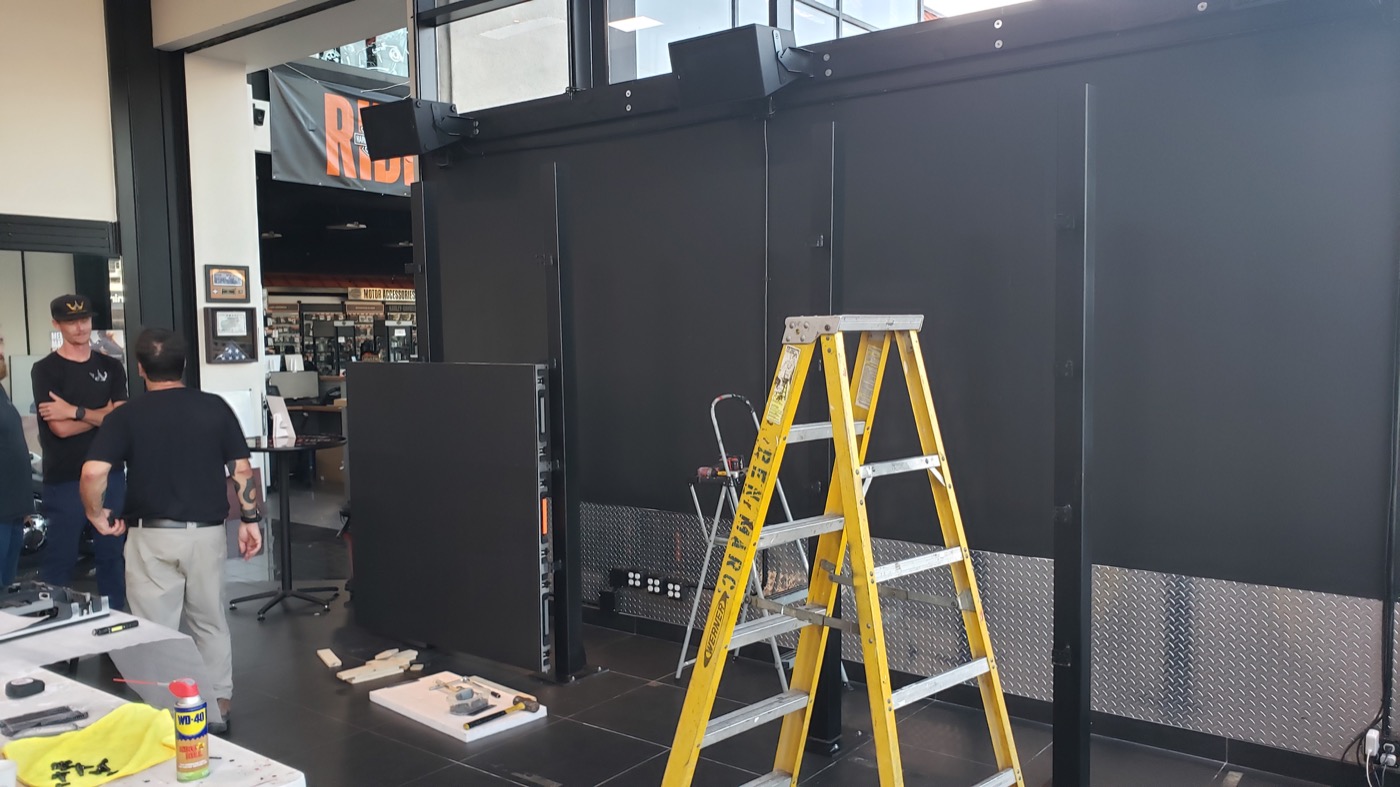 Video wall installation in progress by RizzoPro Studios