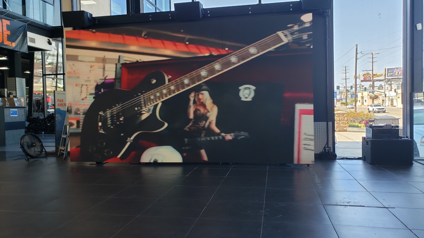 Harley-Davidson dealership video wall controlled by a custom app